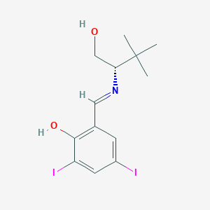 molecular formula C13H17I2NO2 B1450792 (S)-(-)-2-((1-羟基-3,3-二甲基丁烷-2-亚氨基)甲基)-4,6-二碘苯酚 CAS No. 477339-39-2