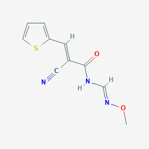 molecular formula C10H9N3O2S B1450797 (2E)-2-cyano-N-[(1E)-(methoxyimino)methyl]-3-(thiophen-2-yl)prop-2-enamide CAS No. 303995-03-1