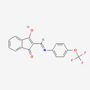 molecular formula C17H10F3NO3 B1450805 2-(((4-(三氟甲氧基)苯基)氨基)亚甲基)茚满-1,3-二酮 CAS No. 946386-79-4