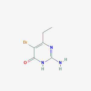 molecular formula C6H8BrN3O B1450818 2-氨基-5-溴-6-乙基-1H-嘧啶-4-酮 CAS No. 58331-07-0