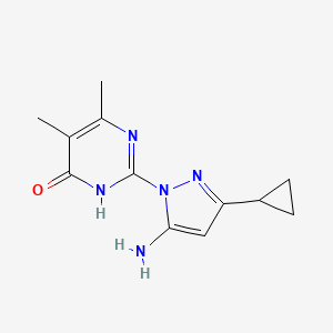 B1450823 2-(5-amino-3-cyclopropyl-1H-pyrazol-1-yl)-5,6-dimethylpyrimidin-4(3H)-one CAS No. 1207046-60-3