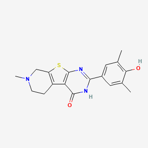molecular formula C18H19N3O2S B1450830 2-(4-羟基-3,5-二甲基苯基)-7-甲基-5,6,7,8-四氢吡啶并[4',3':4,5]噻吩并[2,3-D]嘧啶-4(3h)-酮 CAS No. 2118944-88-8