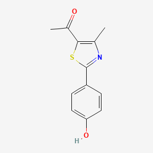 molecular formula C12H11NO2S B1450831 1-[2-(4-羟基苯基)-4-甲基-1,3-噻唑-5-基]乙酮 CAS No. 867330-01-6