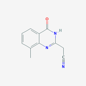 molecular formula C11H9N3O B1450834 （8-甲基-4-氧代-3,4-二氢喹唑啉-2-基）乙腈 CAS No. 477879-84-8