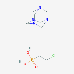 molecular formula C8H18ClN4O3P B145085 Phosphonic acid, (2-chloroethyl)-, compd. with 1,3,5,7-tetraazatricyclo(3.3.1.1(3,7))decane(1:1) CAS No. 134576-33-3