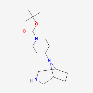 molecular formula C16H29N3O2 B1450856 tert-Butyl 4-(3,8-diazabicyclo[3.2.1]octan-8-yl)piperidine-1-carboxylate CAS No. 1120214-86-9