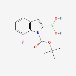 molecular formula C13H15BFNO4 B1450857 (1-(tert-Butoxycarbonyl)-7-fluoro-1H-indol-2-yl)boronic acid CAS No. 1000068-65-4