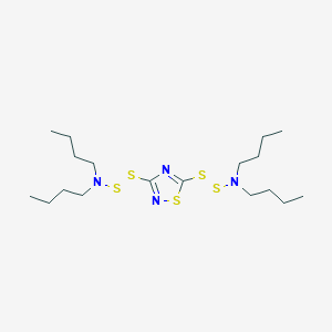 molecular formula C18H36N4S5 B14508594 N,N'-(1,2,4-Thiadiazole-3,5-diyldidisulfanediyl)bis(N-butylbutan-1-amine) CAS No. 62854-94-8