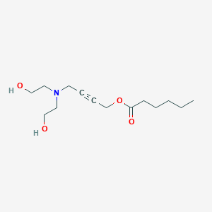 molecular formula C14H25NO4 B14508611 4-[Bis(2-hydroxyethyl)amino]but-2-YN-1-YL hexanoate CAS No. 62787-73-9