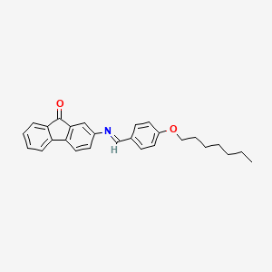 molecular formula C27H27NO2 B14508659 2-[(E)-{[4-(Heptyloxy)phenyl]methylidene}amino]-9H-fluoren-9-one CAS No. 63238-70-0