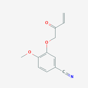 molecular formula C12H11NO3 B14508759 4-Methoxy-3-[(2-oxobut-3-en-1-yl)oxy]benzonitrile CAS No. 62787-67-1