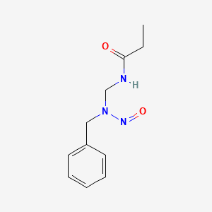 molecular formula C11H15N3O2 B14508794 Propionamide, N-((N-nitrosobenzylamino)methyl)- CAS No. 64005-60-3