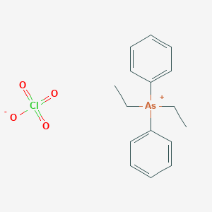 molecular formula C16H20AsClO4 B14508806 Diethyl(diphenyl)arsanium perchlorate CAS No. 62858-43-9