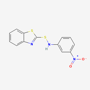 molecular formula C13H9N3O2S2 B14508887 N-[(1,3-Benzothiazol-2-yl)sulfanyl]-3-nitroaniline CAS No. 63504-13-2