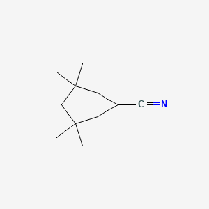 molecular formula C11H17N B14508920 2,2,4,4-Tetramethylbicyclo[3.1.0]hexane-6-carbonitrile CAS No. 63261-38-1