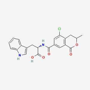 molecular formula C22H19ClN2O5 B14508946 L-Tryptophan, N-((5-chloro-3,4-dihydro-3-methyl-1-oxo-1H-2-benzopyran-7-yl)carbonyl)- CAS No. 64398-34-1