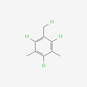 molecular formula C9H8Cl4 B14508979 1,3,5-Trichloro-2-(chloromethyl)-4,6-dimethylbenzene CAS No. 62910-08-1