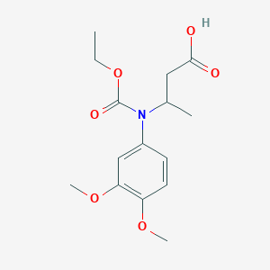 molecular formula C15H21NO6 B14509014 3-[(3,4-Dimethoxyphenyl)(ethoxycarbonyl)amino]butanoic acid CAS No. 63263-43-4