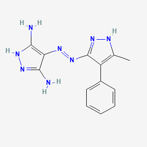molecular formula C13H14N8 B1450902 4-[(E)-(3-methyl-4-phenyl-1H-pyrazol-5-yl)diazenyl]-1H-pyrazole-3,5-diamine CAS No. 1092839-72-9