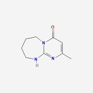 molecular formula C9H13N3O B14509040 2-Methyl-6,7,8,9-tetrahydropyrimido[1,2-a][1,3]diazepin-4(1H)-one CAS No. 63550-54-9