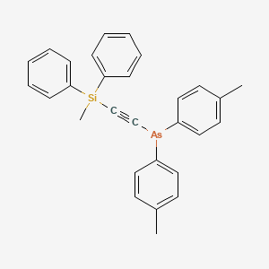 {[Methyl(diphenyl)silyl]ethynyl}bis(4-methylphenyl)arsane