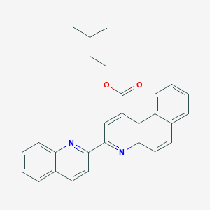 3-Methylbutyl 3-(quinolin-2-YL)benzo[F]quinoline-1-carboxylate