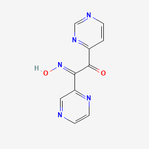 molecular formula C10H7N5O2 B14509066 (2E)-2-hydroxyimino-2-pyrazin-2-yl-1-pyrimidin-4-ylethanone 