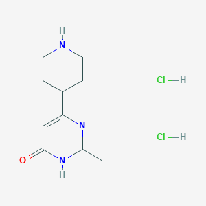 molecular formula C10H17Cl2N3O B1450910 2-甲基-6-(哌啶-4-基)嘧啶-4-醇二盐酸盐 CAS No. 1229627-37-5