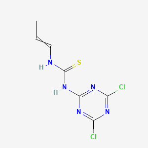 molecular formula C7H7Cl2N5S B14509111 N-(4,6-Dichloro-1,3,5-triazin-2-yl)-N'-prop-1-en-1-ylthiourea CAS No. 62748-59-8