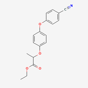 molecular formula C18H17NO4 B14509134 Ethyl 2-[4-(4-cyanophenoxy)phenoxy]propanoate CAS No. 63555-07-7