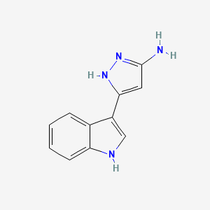 molecular formula C11H10N4 B1450922 3-(1H-吲哚-3-基)-1H-吡唑-5-胺 CAS No. 1040724-73-9
