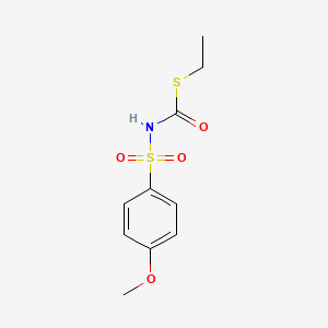 molecular formula C10H13NO4S2 B14509241 S-Ethyl (4-methoxybenzene-1-sulfonyl)carbamothioate CAS No. 63637-92-3