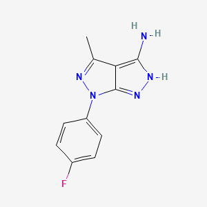 molecular formula C11H10FN5 B1450925 6-(4-氟苯基)-4-甲基-1H,6H-[1,2]二唑并[3,4-c]吡唑-3-胺 CAS No. 926270-56-6