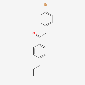 molecular formula C17H17BrO B14509269 2-(4-Bromophenyl)-1-(4-propylphenyl)ethan-1-one CAS No. 62856-22-8