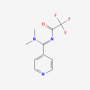 molecular formula C10H10F3N3O B14509304 N-[(Z)-(Dimethylamino)(pyridin-4-yl)methylidene]-2,2,2-trifluoroacetamide CAS No. 62758-93-4