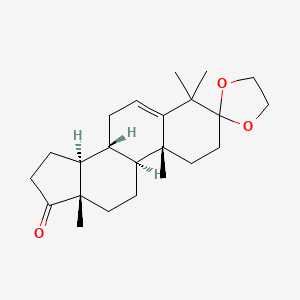 molecular formula C23H34O3 B14509317 (8R,9S,10R,13S,14S)-4,4,10,13-tetramethylspiro[1,2,7,8,9,11,12,14,15,16-decahydrocyclopenta[a]phenanthrene-3,2'-1,3-dioxolane]-17-one CAS No. 64005-92-1