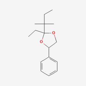 molecular formula C16H24O2 B14509321 2-Ethyl-2-(2-methylbutan-2-yl)-4-phenyl-1,3-dioxolane CAS No. 62674-02-6