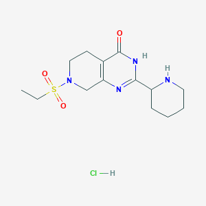 molecular formula C14H23ClN4O3S B1450933 盐酸 7-乙磺酰基-2-哌啶-2-基-5,6,7,8-四氢-吡啶并[3,4-d]嘧啶-4-醇 CAS No. 1185297-74-8