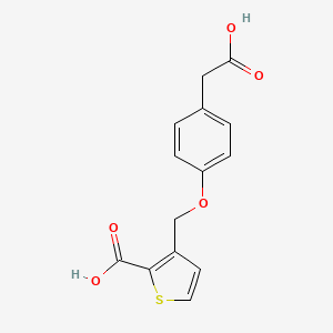 3-{[4-(Carboxymethyl)phenoxy]methyl}thiophene-2-carboxylic acid