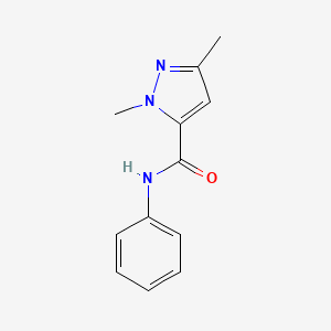 molecular formula C12H13N3O B14509359 1,3-Dimethyl-N-phenyl-1H-pyrazole-5-carboxamide CAS No. 64174-41-0