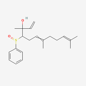 molecular formula C21H30O2S B14509380 4-(Benzenesulfinyl)-3,7,11-trimethyldodeca-1,6,10-trien-3-OL CAS No. 63832-03-1