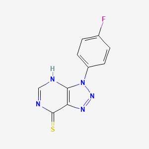 molecular formula C10H6FN5S B1450944 3-(4-氟苯基)-3H-[1,2,3]三唑并[4,5-d]嘧啶-7-硫醇 CAS No. 1082437-17-9