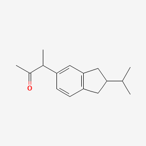 molecular formula C16H22O B14509451 3-[2-(Propan-2-yl)-2,3-dihydro-1H-inden-5-yl]butan-2-one CAS No. 63293-36-7