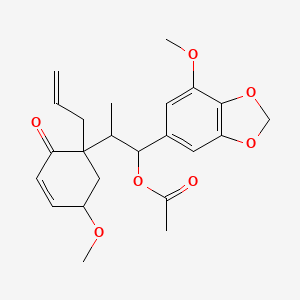 [1-(7-Methoxy-1,3-benzodioxol-5-yl)-2-(5-methoxy-2-oxo-1-prop-2-enylcyclohex-3-en-1-yl)propyl] acetate