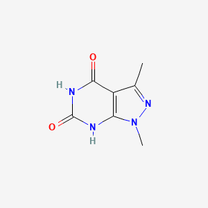 molecular formula C7H8N4O2 B1450949 1,3-dimethyl-1H,4H,5H,6H,7H-pyrazolo[3,4-d]pyrimidine-4,6-dione CAS No. 1072895-79-4