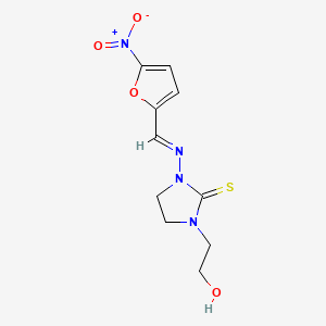 molecular formula C10H12N4O4S B14509529 2-Imidazolidinethione, 1-(2-hydroxyethyl)-3-(5-nitrofurfurylideneamino)- CAS No. 63919-15-3