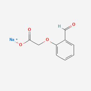 molecular formula C9H7NaO4 B14509549 Benzaldehyde, 2-(carboxy-methoxy)-, sodium salt CAS No. 64038-41-1