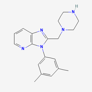 molecular formula C19H23N5 B1450955 3-(3,5-二甲基苯基)-2-(哌嗪-1-基甲基)-3H-咪唑并[4,5-b]吡啶 CAS No. 1031668-11-7