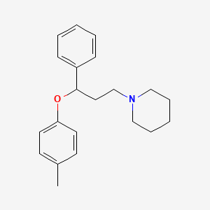 molecular formula C21H27NO B14509550 1-[3-(4-Methylphenoxy)-3-phenylpropyl]piperidine CAS No. 62663-45-0