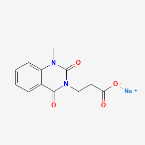 molecular formula C12H11N2NaO4 B14509583 3-Quinazolinepropionic acid, 1,2,3,4-tetrahydro-2,4-dioxo-1-methyl-, sodium salt CAS No. 63717-01-1